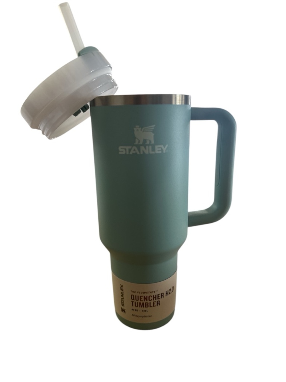 Stanley Seafoam Green Travel Tumbler with White Lid